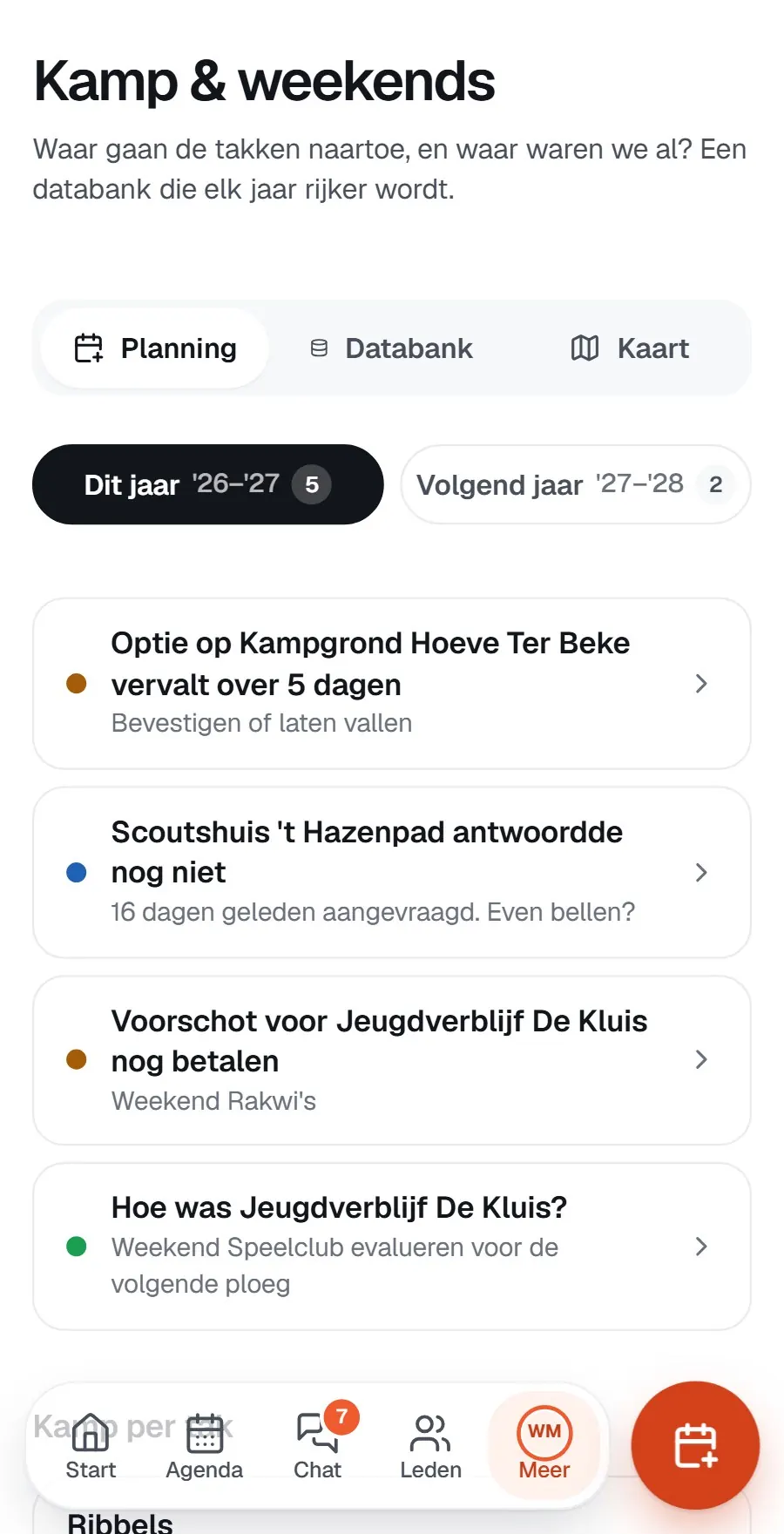 Kamp & weekends